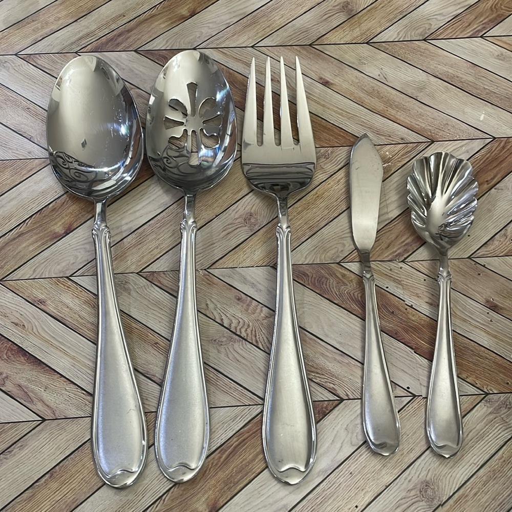 VINTAGE‎ International stainless silverware serving set 5 pieces